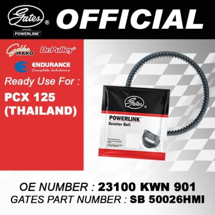 Van Belt Racing Gates V Belt Gates Pcx 125 Cbu Thailand 2010-2012 Kwn