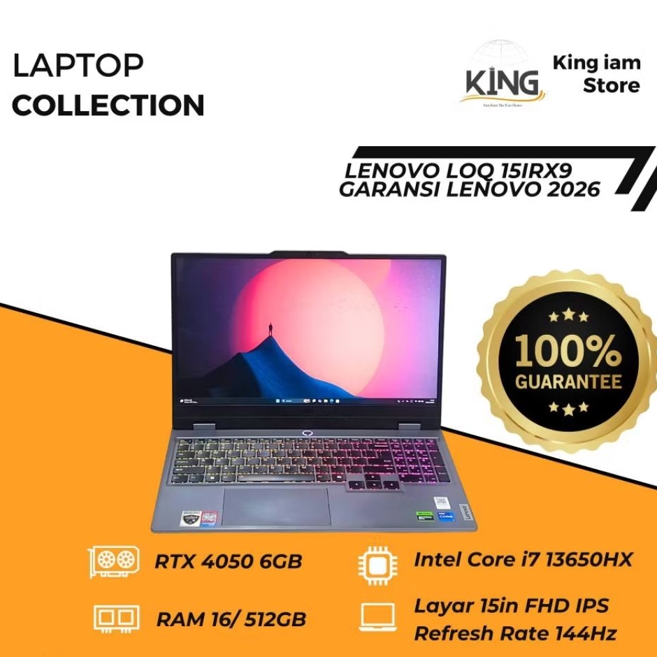 LAPTOP GAMING LOQ 15 Intel i7-13650HX RTX 4050 RAM 32GB | Laptop Gaming Desain Bekas Mulus Garansi R