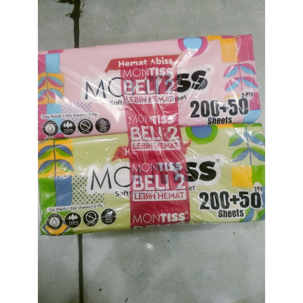 Tisue montis (200+50) BUY 1 GET 1| montis (50shets) &;montis (185shets)
