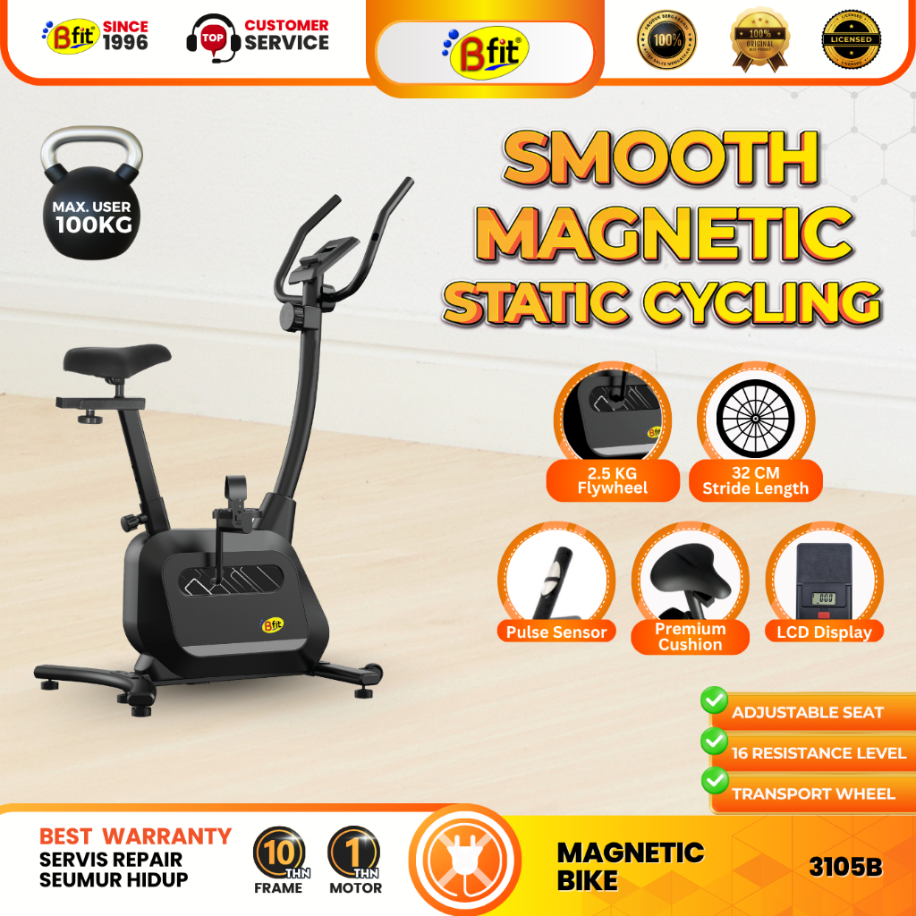 (MAKASSAR) Sepeda Statis BFIT 3105B Magnetic Bike Sepeda Olahraga Cardio Murah Portable
