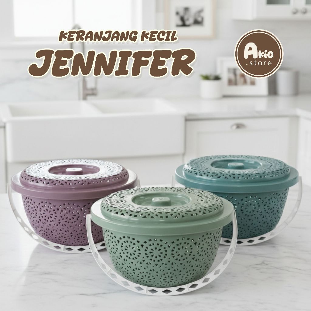 KERANJANG JENNIFER KECIL + TUTUP - Wadah Plastik Cantik untuk Hantaran