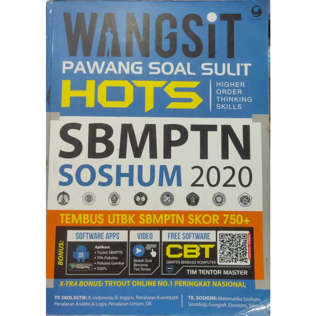BUKU WANGSIT PAWANG SOAL SULIT HOTS SBMPTN SOSHUM 2020 TEMBUS UTBK SBMPTN SKOR 750+ BEKAS ORI