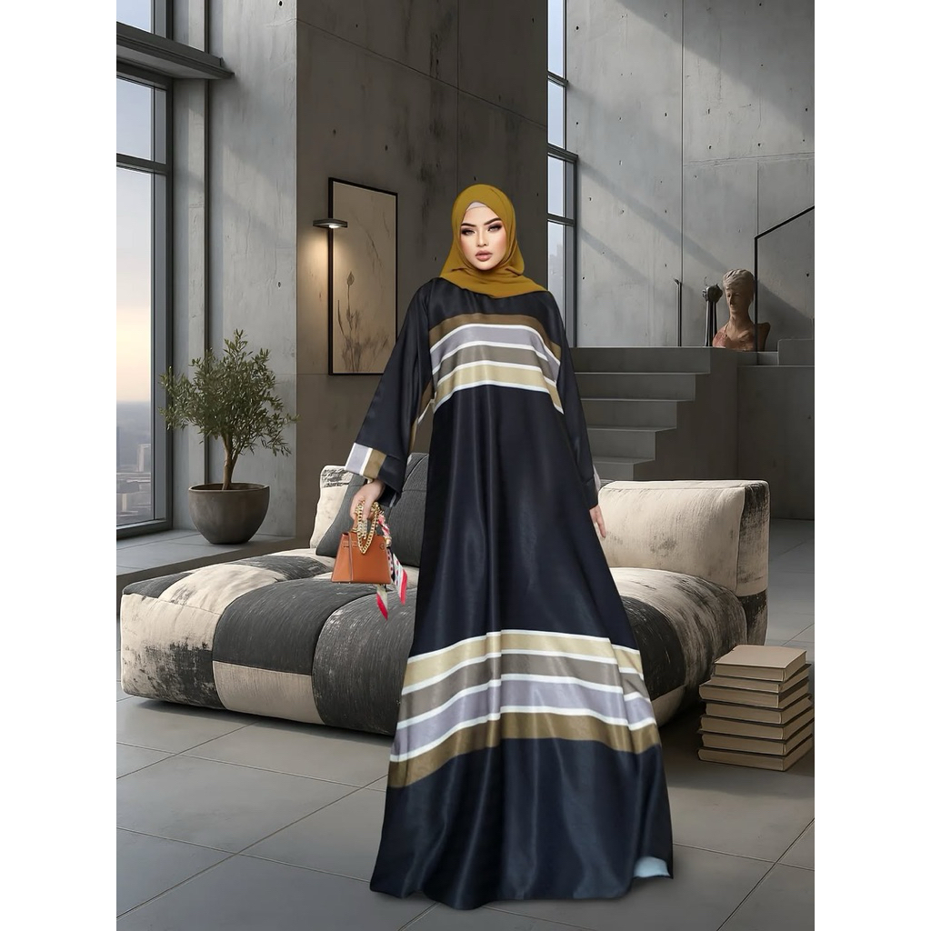 Fataya Collection DARSHEN Abaya - Bahan Kain Silk