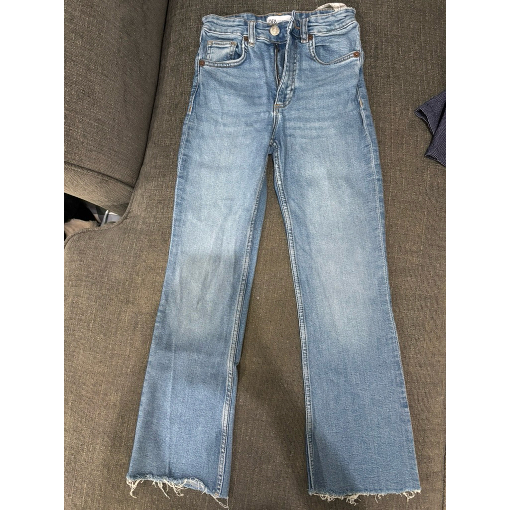 preloved crop flare jeans zara