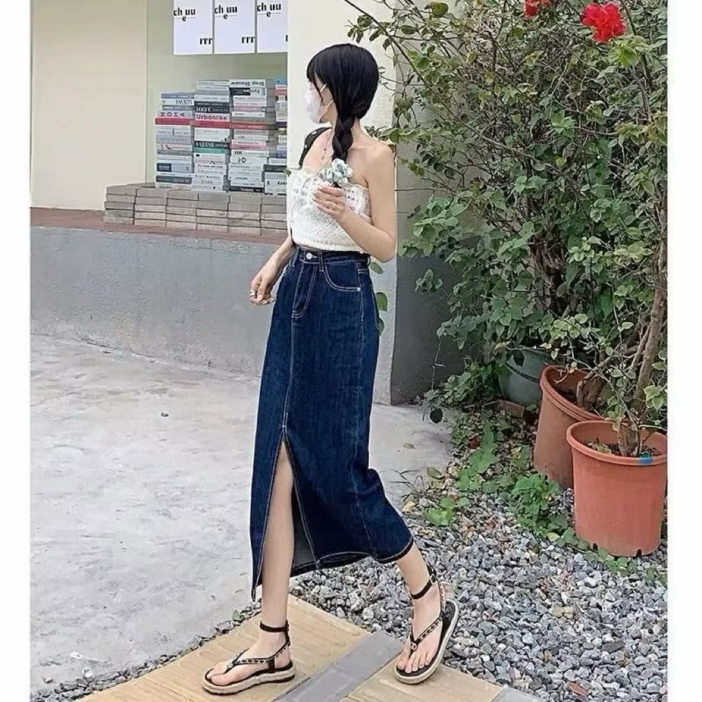 ROK JEANS SLIT WANITA 3101 || ROK JEANS WANITA TRENDY || ROK JEANS PREMIUM || ROK JEANS PANJANG