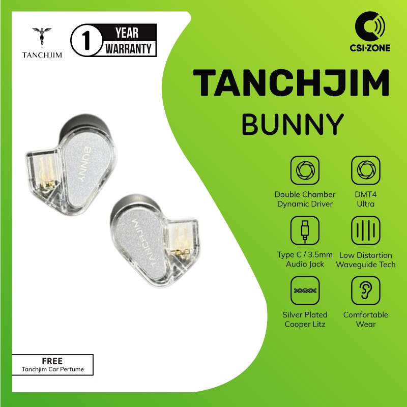 Tanchjim Bunny DMT4 Ultra Dynamic Driver Earphone In Ear Monitor With Microphone