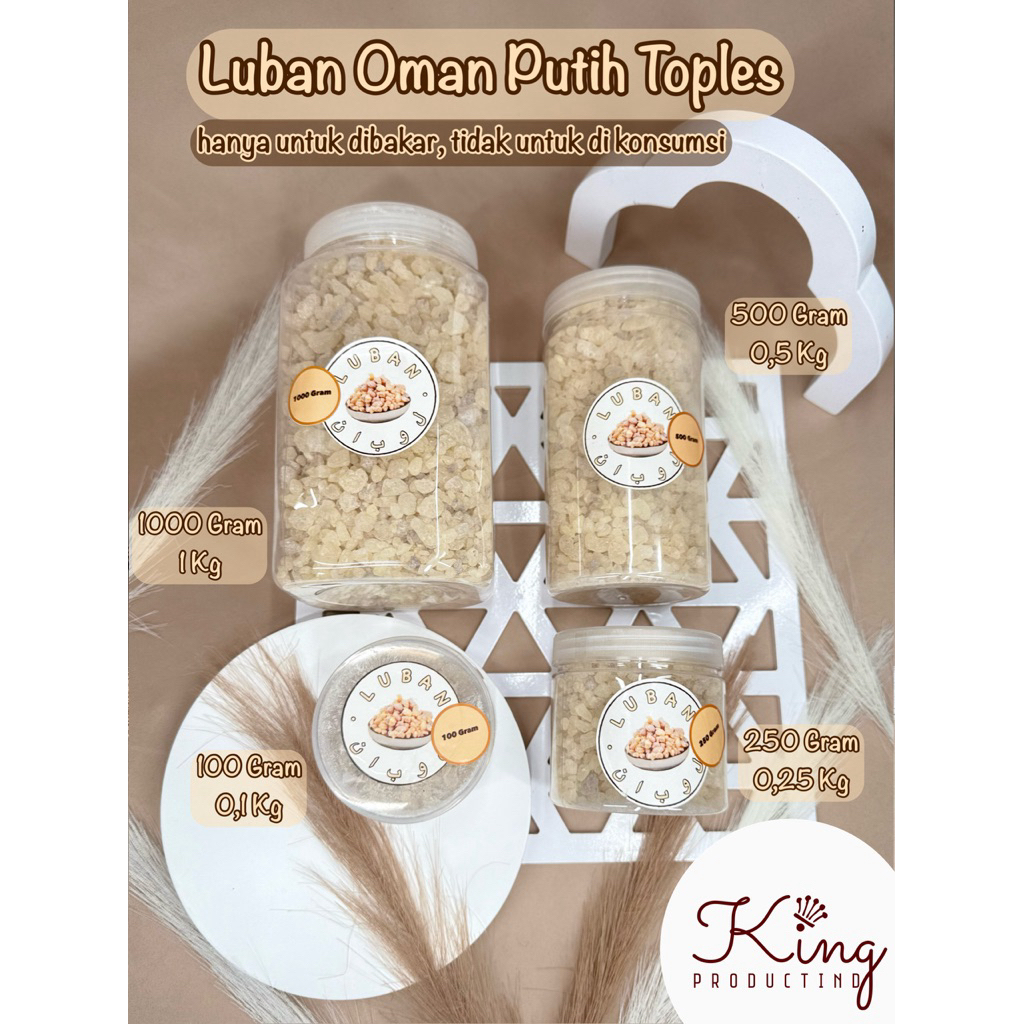 King - Luban Mustaki Kemenyan Arab Putih Luban Oman Mustaka Luban Crystal King - Luban Kristal Luban