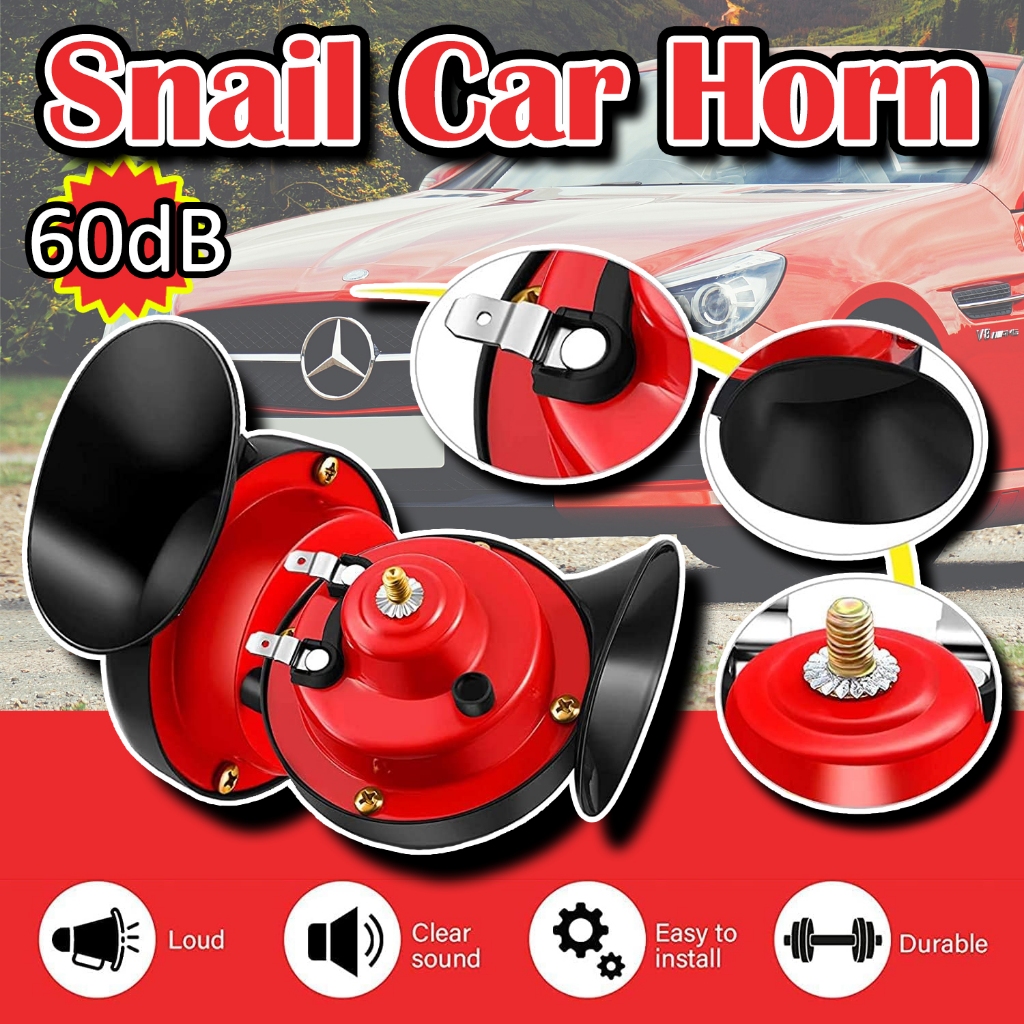 Klakson Mobil Keong Isi 2 Pcs - Klakson Keong - Kelakson - Bel Mobil - Car Horn - Klakson Truk - Kla