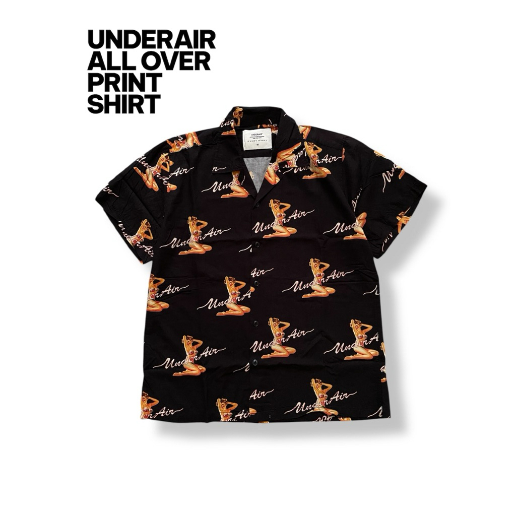 Kemeja pendek Open colar Motif cakep Under Air Size Large