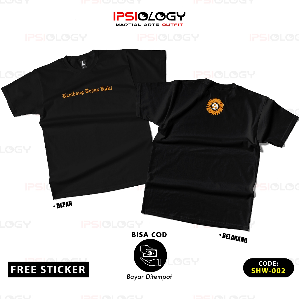 Kaos KEMBANG TEPUS KAKI simple winongo PSHW Pencak Silat Eyang Suro Combed 24S Tebal Halus