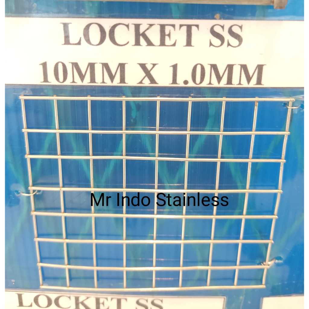 Kawat loket Stainless SS304 Lubang 10mm x 10mm tebal 1mm - Kawat Loket Lubang / Wiremesh kotak