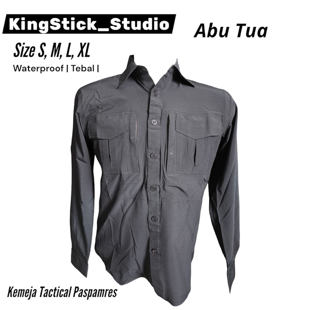 Kemeja Tactical Paspampres Lengan Panjang | Waterproof Tebal