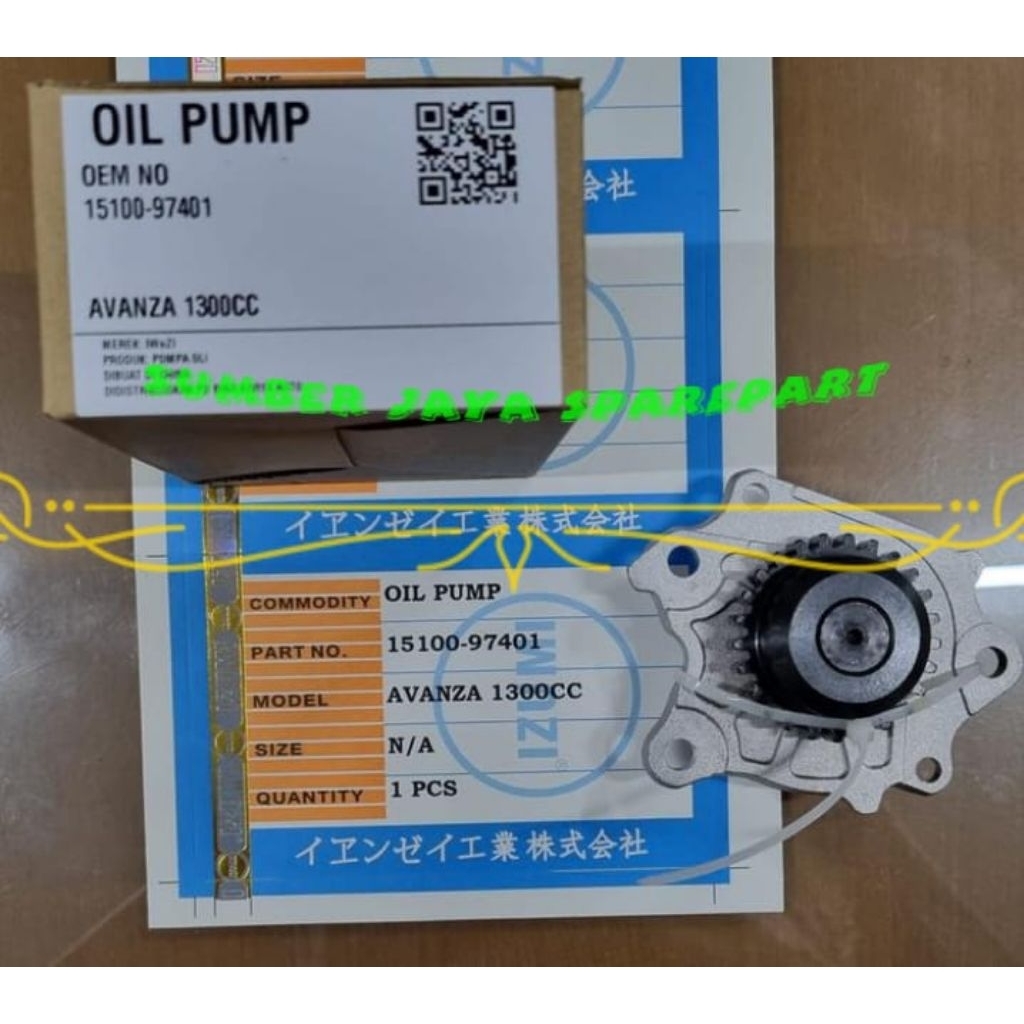 pompa oli toyota avanza 1.3 merek Izumi