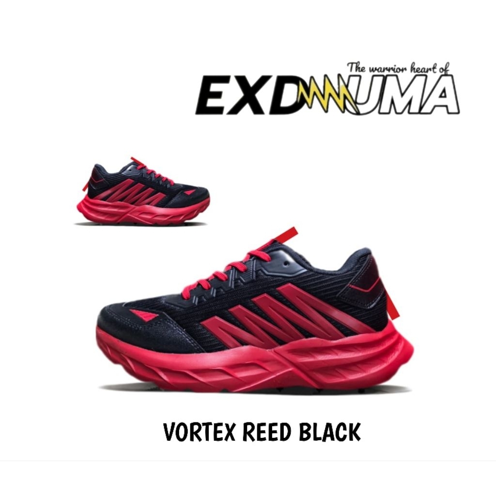 SEPATU EXDUMA VORTEX REED BLACK/SEPATU HITAM KOMBINASI MERAH