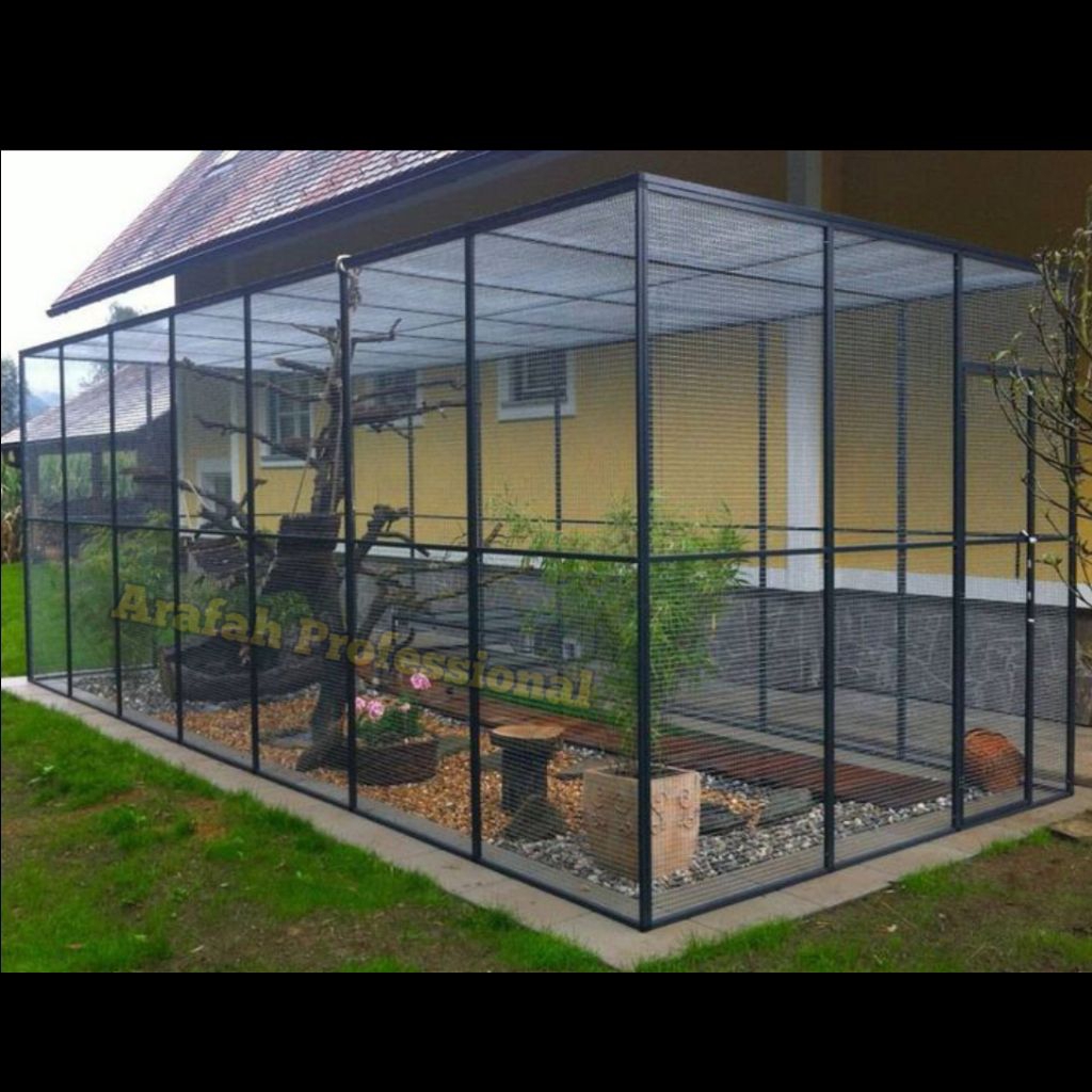 Sangkar Kandang Burung Koloni Aviary Jumbo Besar Besi + Taman Kering Natural Outdoor AntiKarat