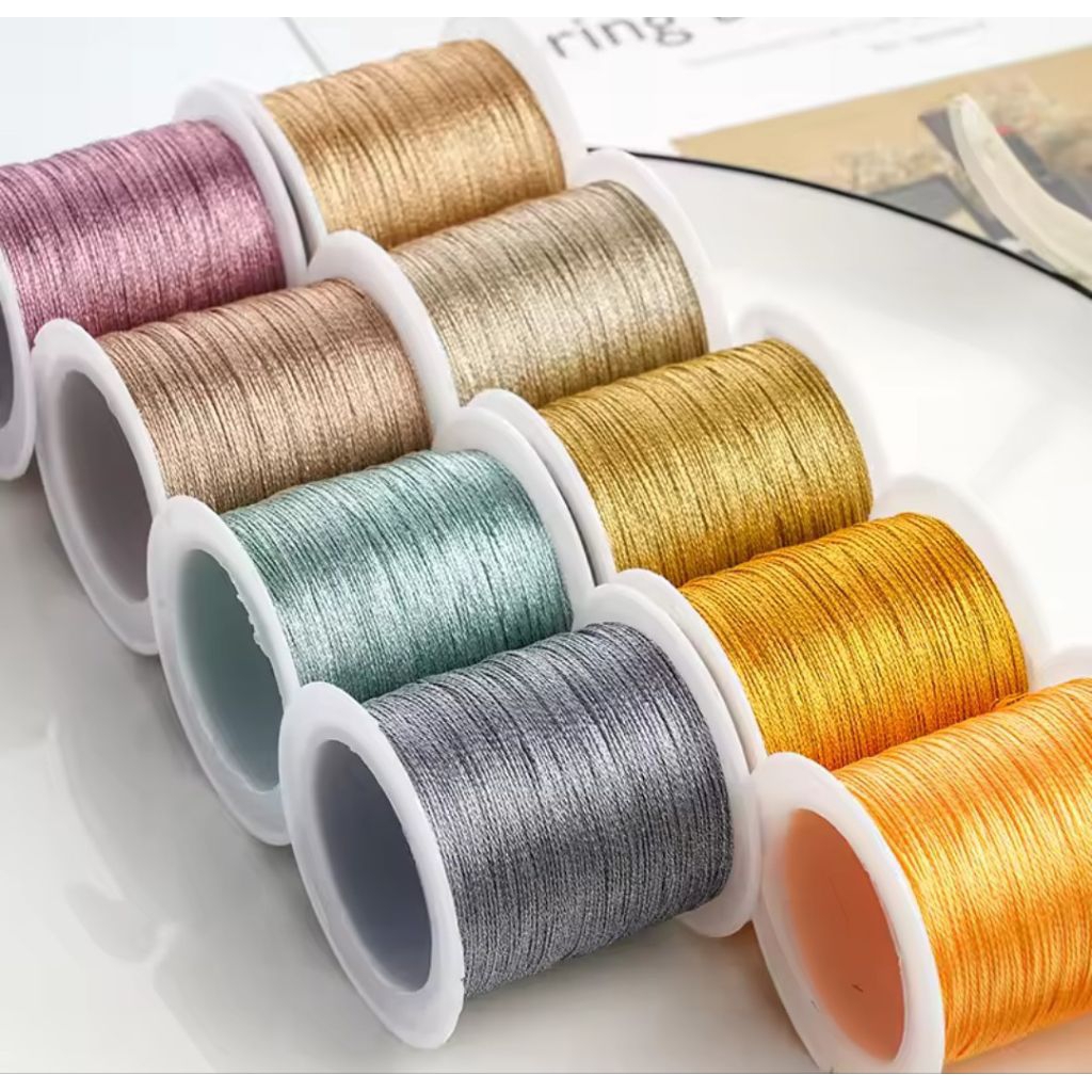 5 Meter Tali Giok Nilon Metalik Shining String 0.8mm