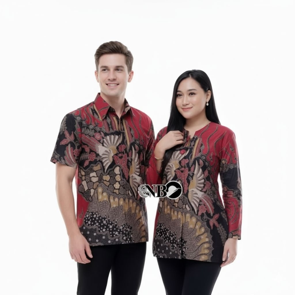 Batik wanita Atasan Batik Couple Batik Lengan Panjang Couple Batik Abstrak Modern