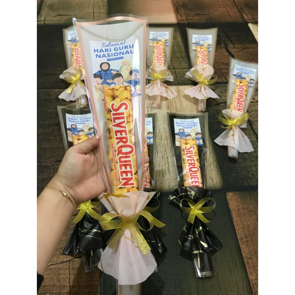Buket Hari Guru/Buket Coklat/Buket Silverqueen/Buket kekinian/Buket Murah/Buket Mewah/Buket Unik/Buk