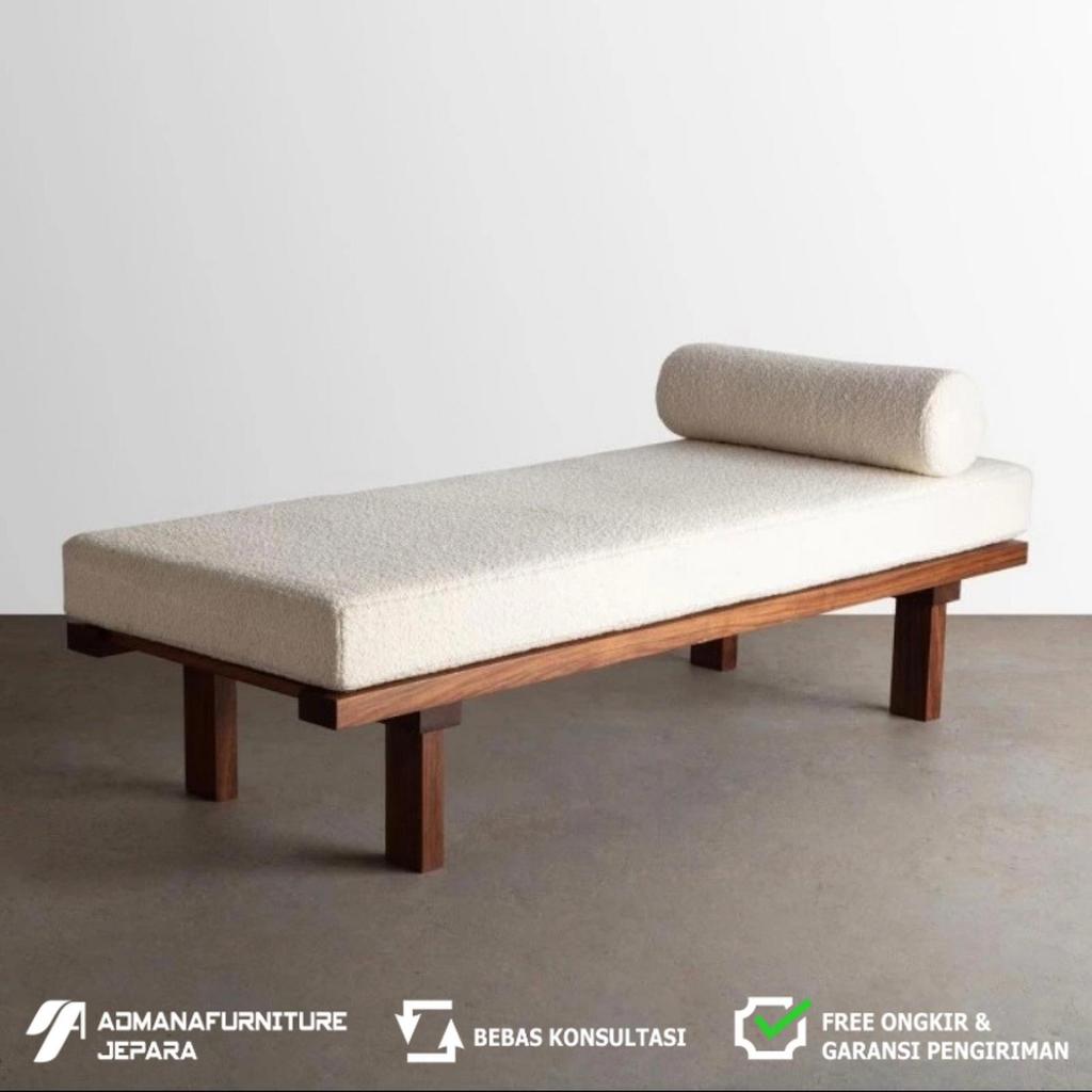 Bench Sofa Minimalis Kayu Jati | Bangku Minimalis Busa Tebal