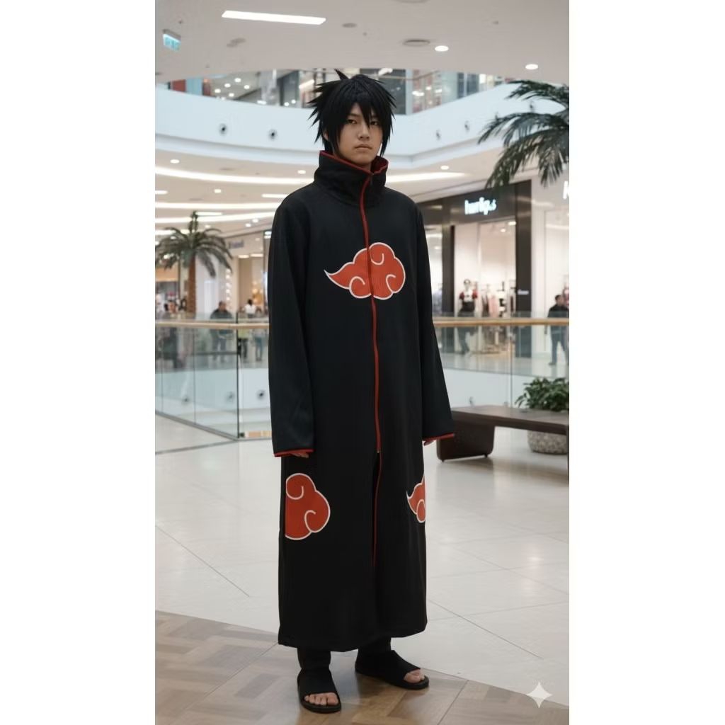 Jubah anime cosplay akatsuki panjang