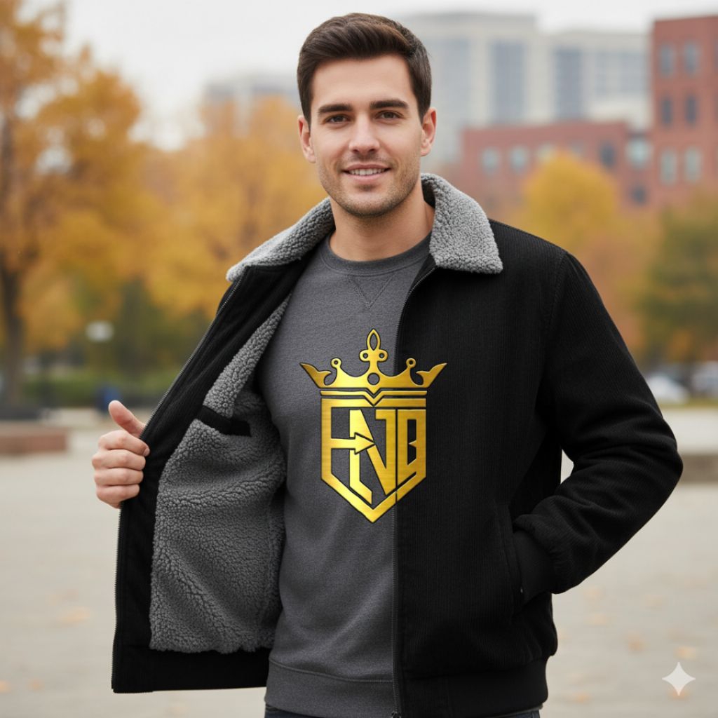 Corduroy Jaket Trend ENQ Store Jaket Corduroy Lapis Bulu Hangat Hitam Brown