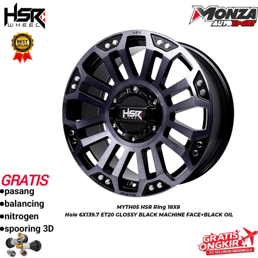 Velg mobil Pajero,Fortuner,Triton,Hilux,Terrano,Dmax,Panther New dll Ring 18 Hsr Myth05