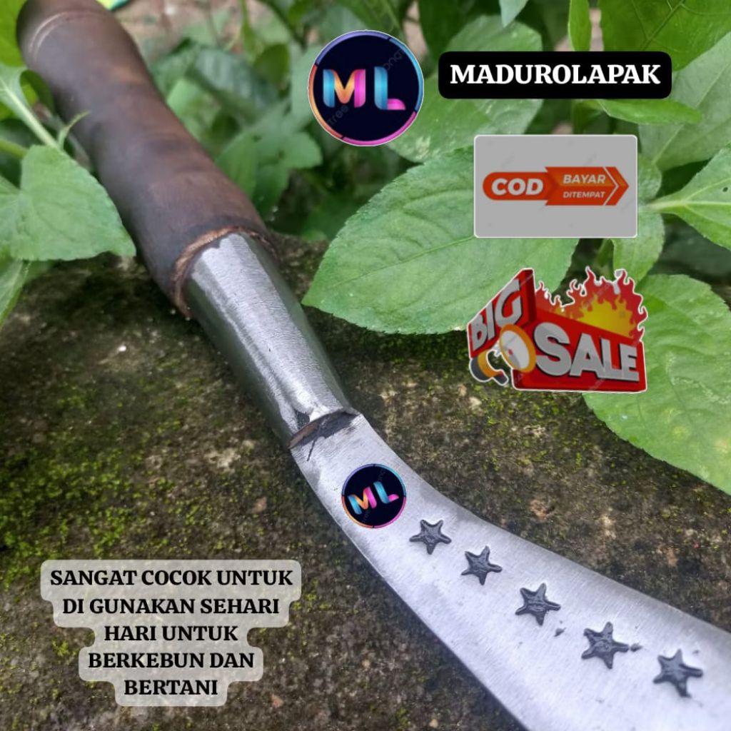 Alat pemangkas arit rumput baja asli ori bintang lima alat berkebun dan taman