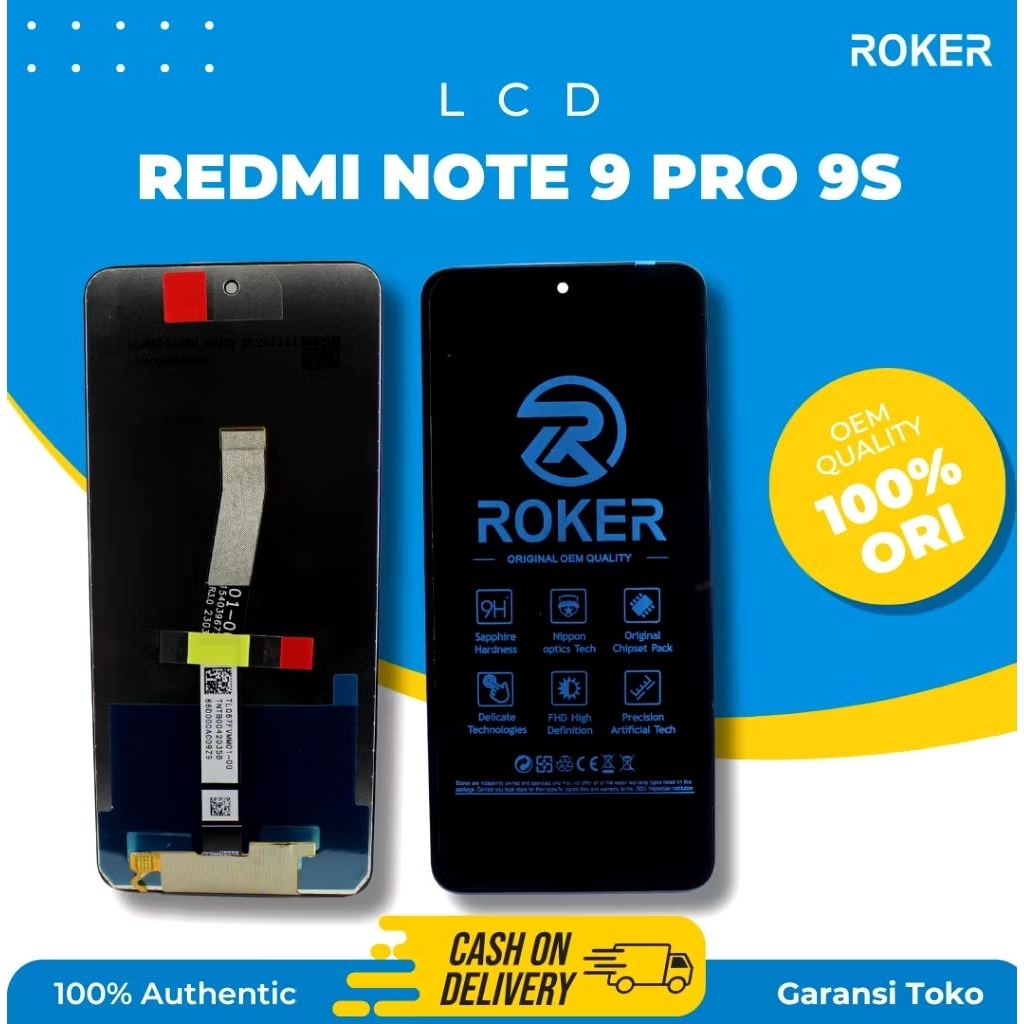( TX ) LCD UNTUK XIAOMI REDMI NOTE 9 PRO / NOTE 9 PRO S FULLSET ORIGINAL BY ROKER