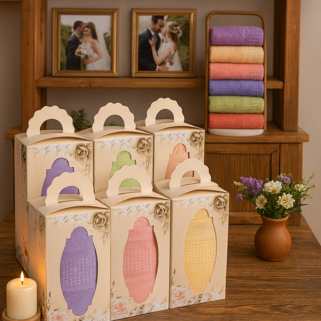 Souvenir Handuk 50x100 + Bordir Nama / Gift Box / Souvenir Pernikahan / Hampers Bayi Kado Lahiran Ba