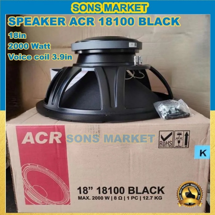 Speaker ACR 18 Inch 18100 Black Subwoofer Speaker ACR 18in 2000 Watt Original