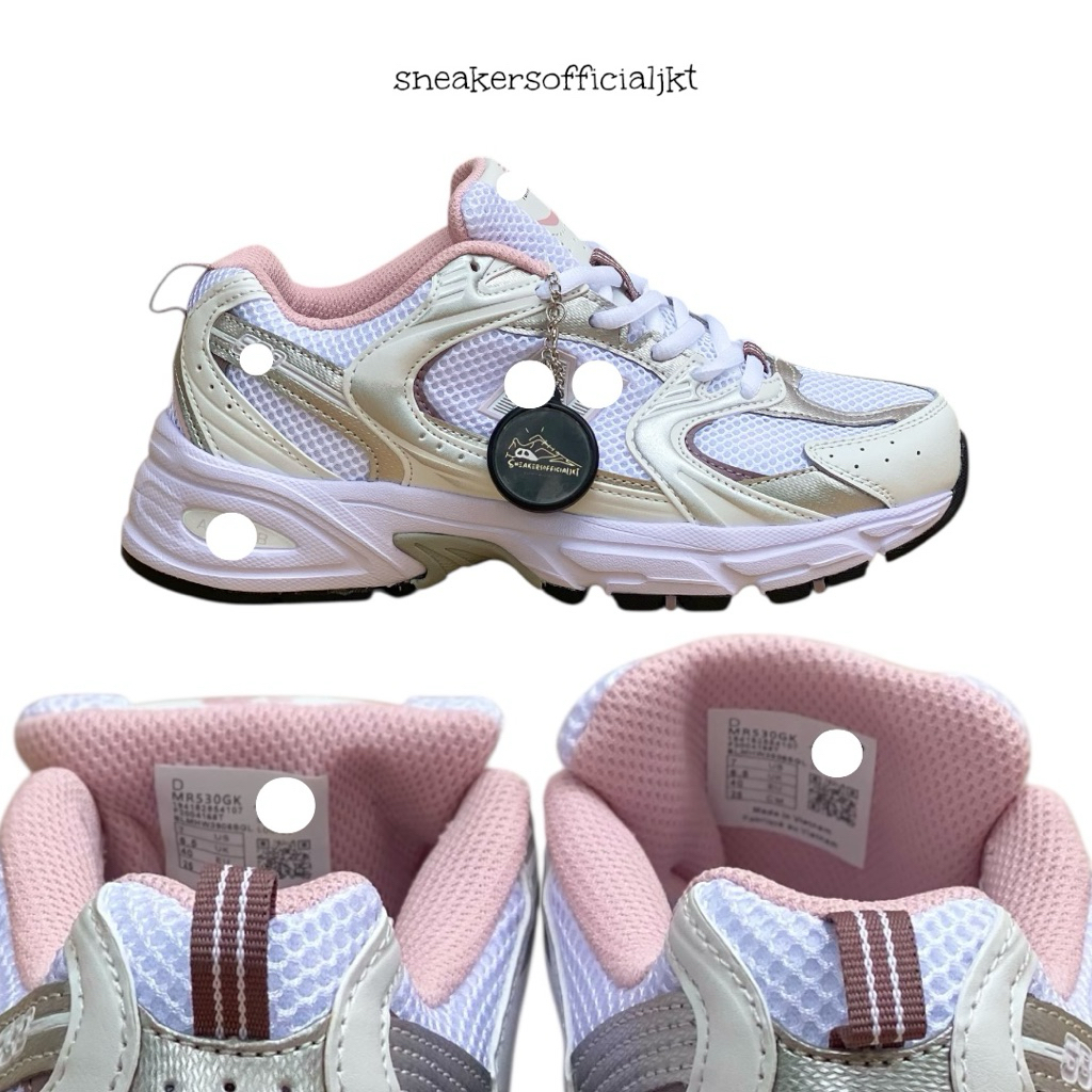 Sneakers Pria Wanita 530 White Mid Century Pink - Sepatu Sneakers Pria Wanita NB 530 Sepatu Running 