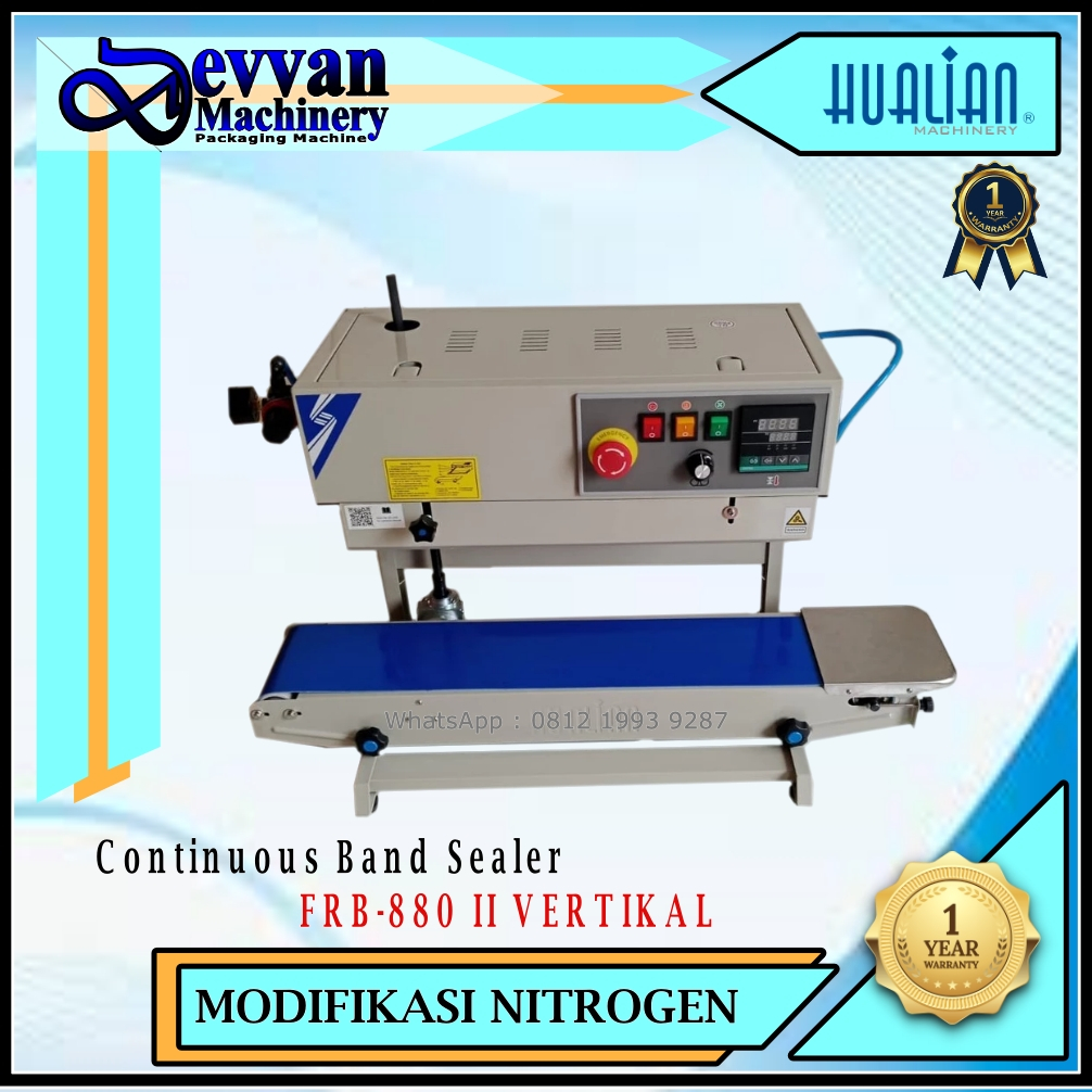 Modifikasi Nitrogen Continuous Band Sealer FRB-880 II kemasan  kembung isi Nitrogen