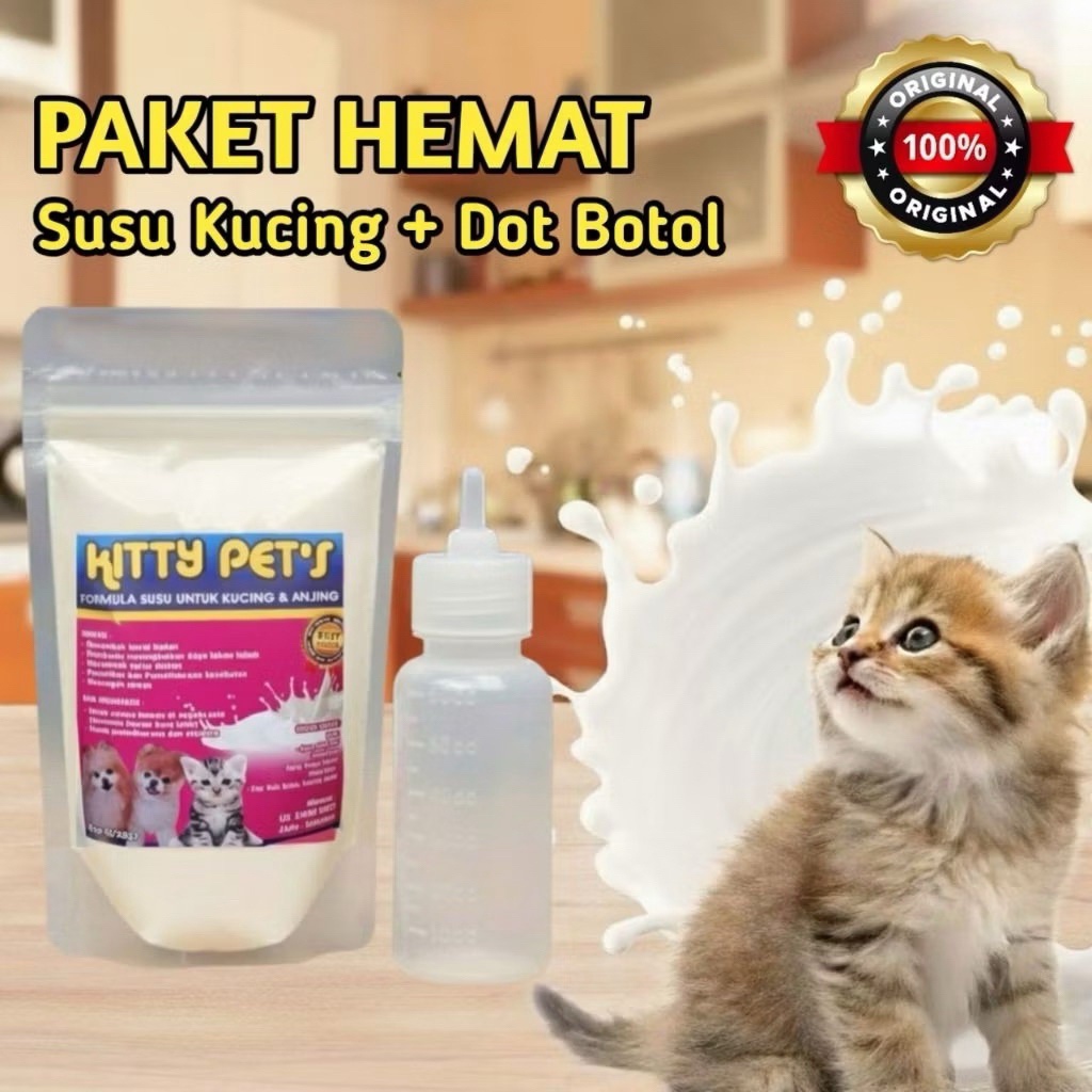 Dot Botol Kucing + Susu Kucing Baru Lahir 100 gram