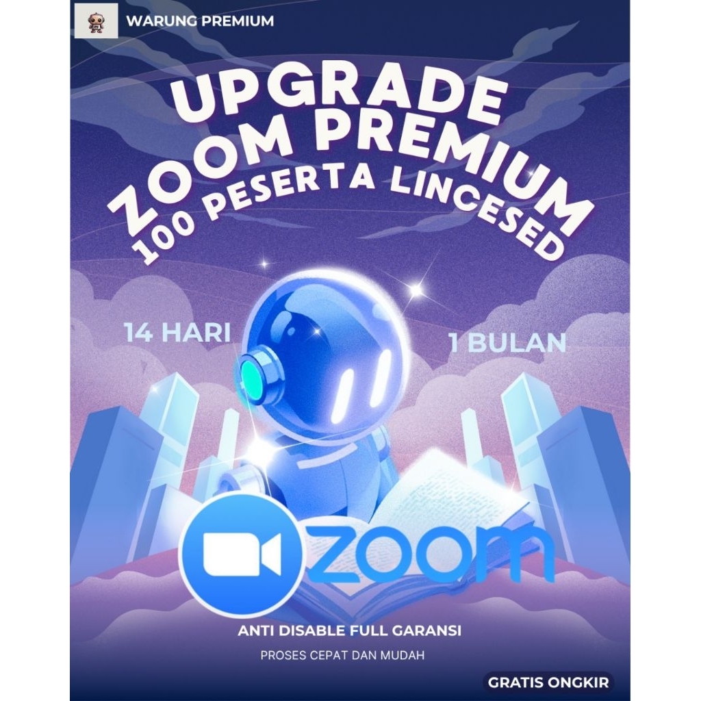 Upgrade Zoom Lincesed 100 Peserta Full Garansi