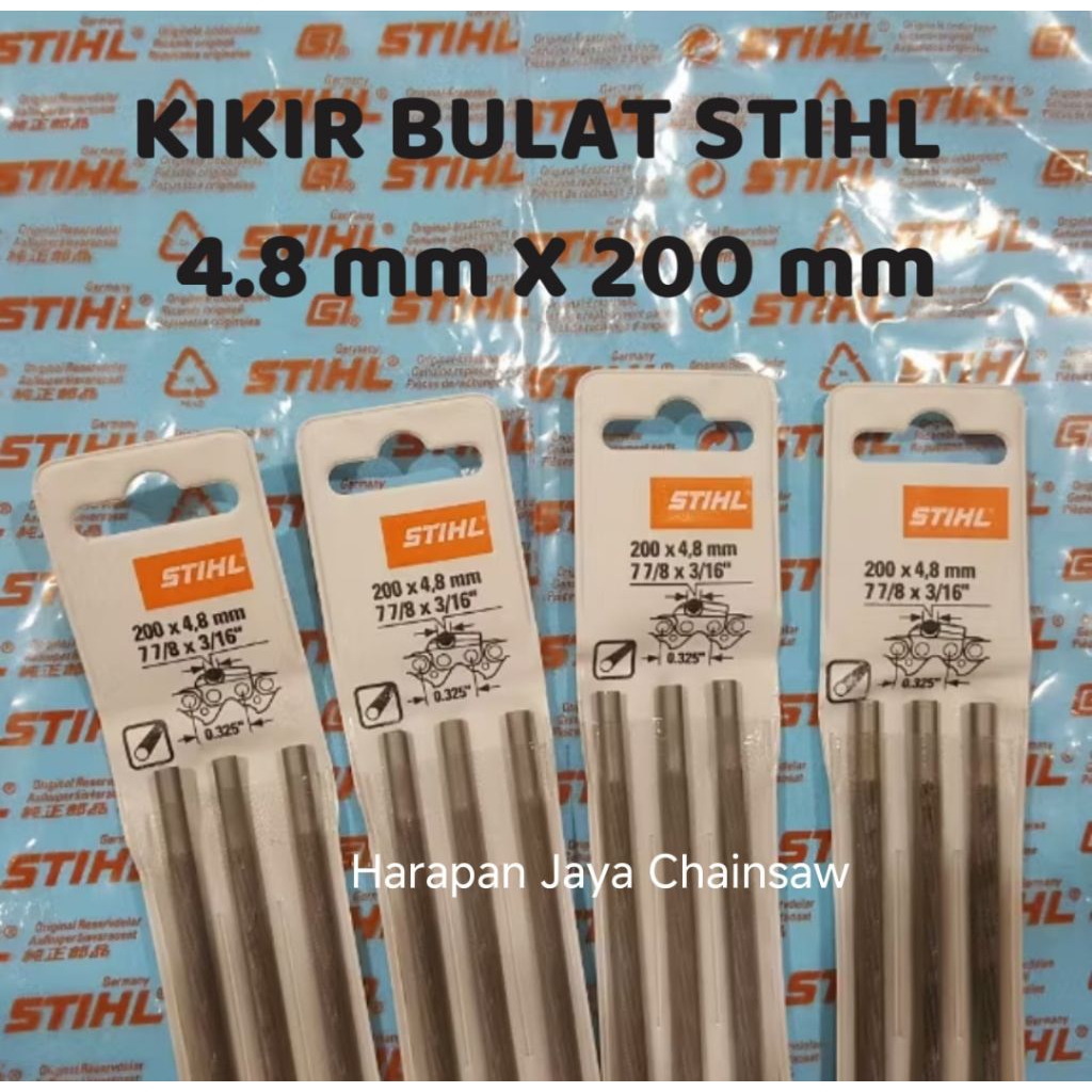 Kikir Bulat Stihl 4.8 mmx 200 mm.Kikir Bulat Stihl ukuran 48 mm x 200 mm Original