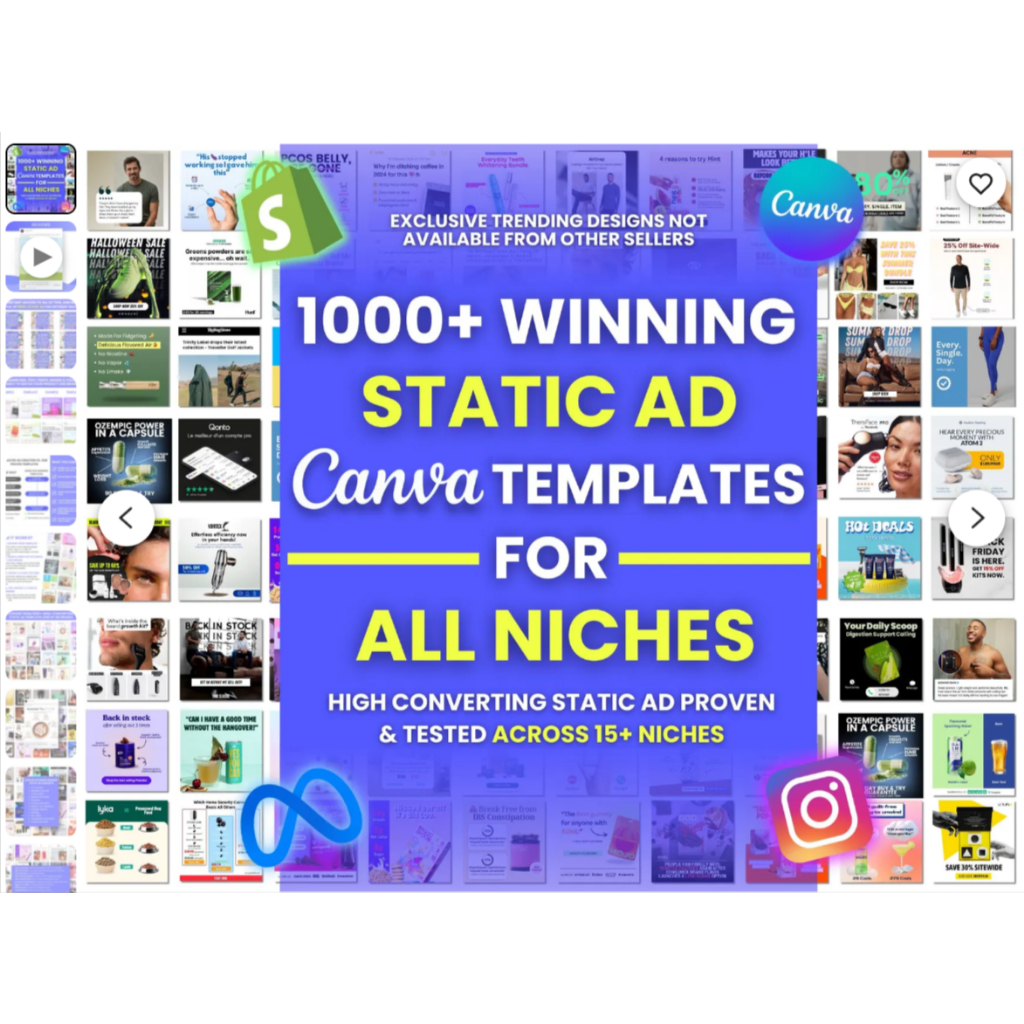 1000+ Winning Ads Canva Templates, Kumpulan Bundle Gambar Iklan Terbaik dan Menjual di Meta Ads