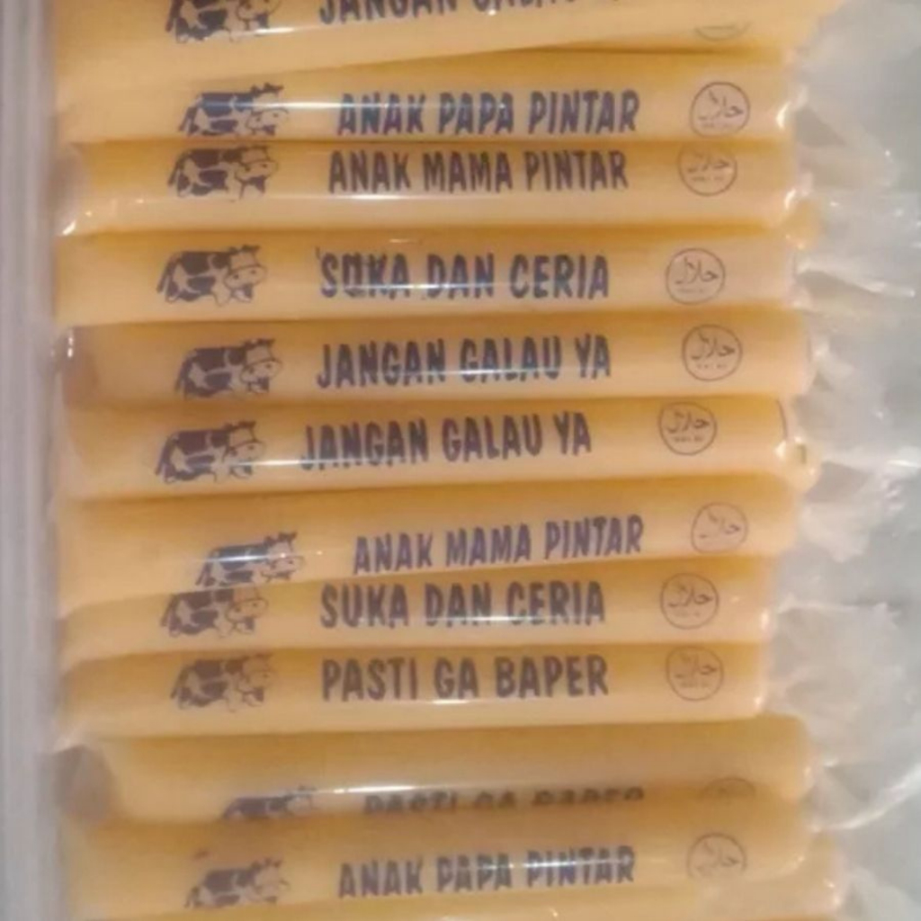 50 pcs Plastik Es Mambo Sablon Kata Unik Ukuran 3x23 cm - Plastik Es Spidol
