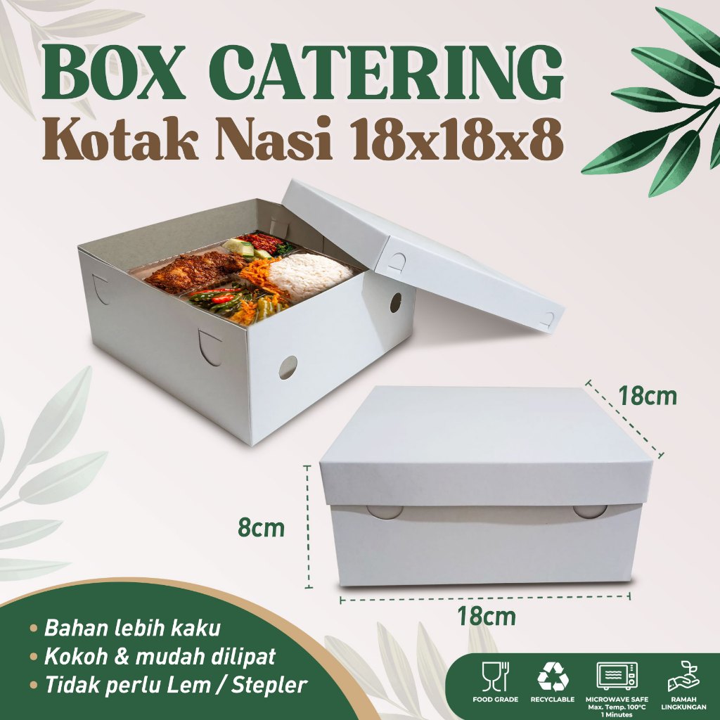 DUS BOX CATERING / DUS BOX NASI / DUS BOX SNACK Ukuran 18x18x8