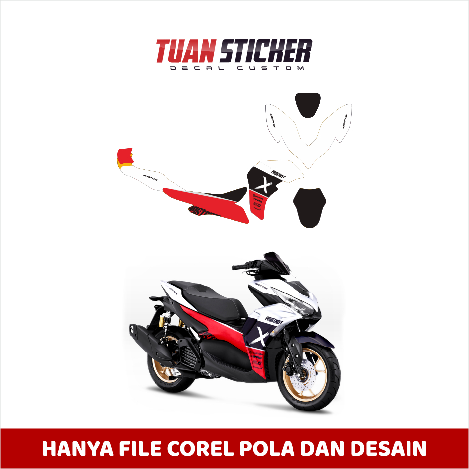 Jual File Pola Yamaha Aerox Connected File Desain Stiker Sticker Striping Decal Motor Aerox Connecte