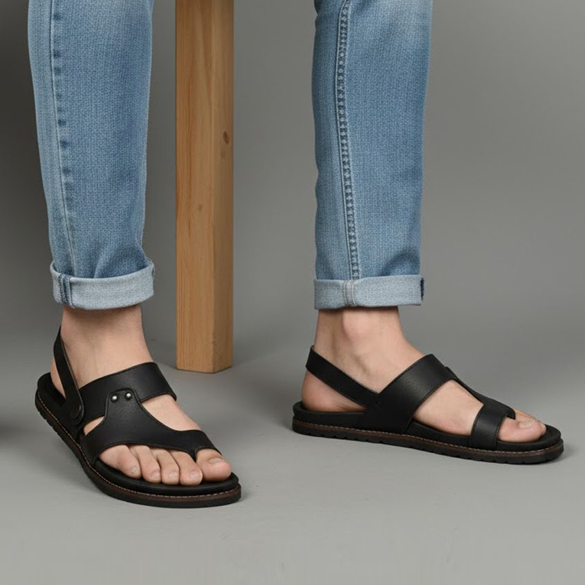 Sandal Kasual Pria Kulit Asli Kekinian Ukuran 39-44 - RIOT TEVEZ