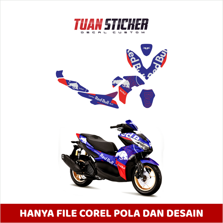 Jual File Pola Yamaha Aerox Connected File Desain Stiker Sticker Striping Decal Motor Aerox Connecte