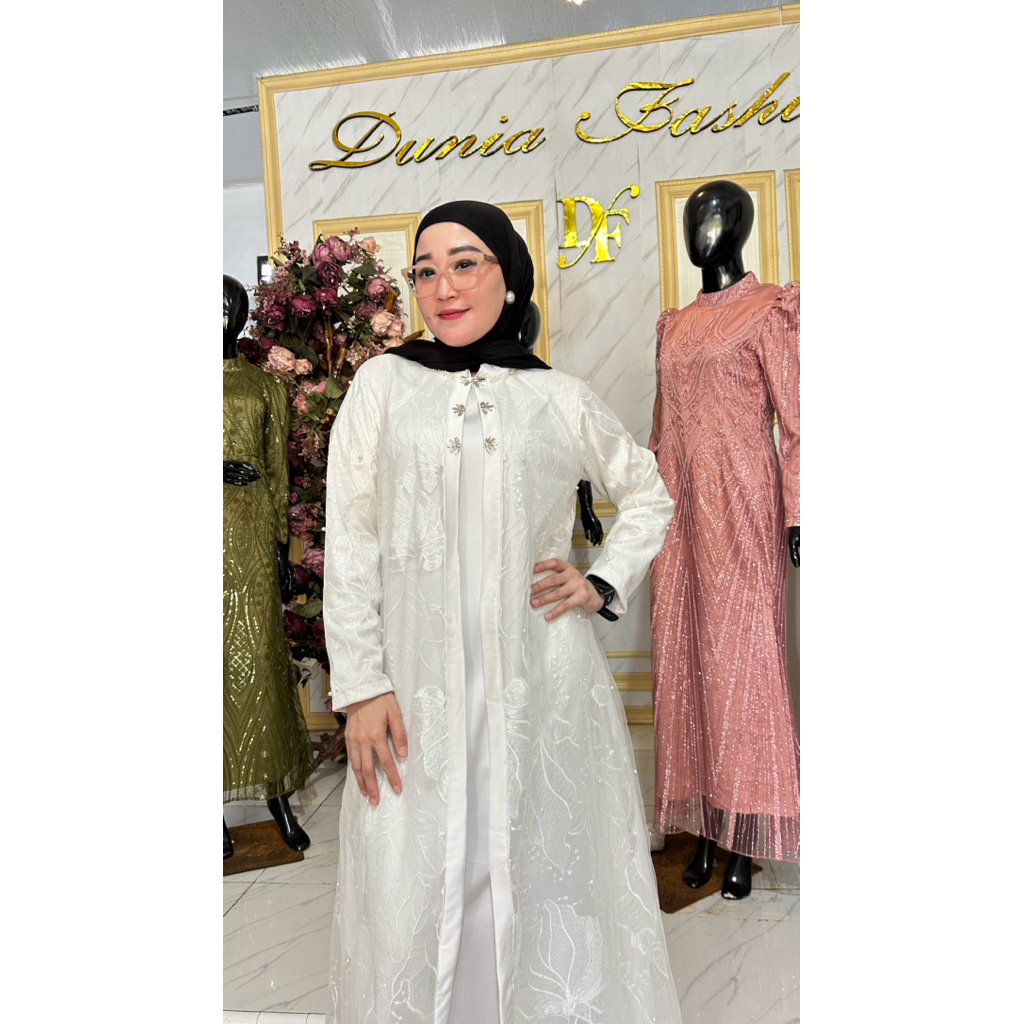 Gamis longcardy Zayena Bunga
