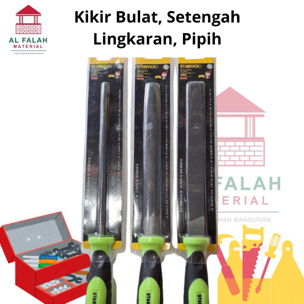 Kikir Bulat, Kikir Setengah Lingkaran, Kikir Pipih merk Stamvick 8”