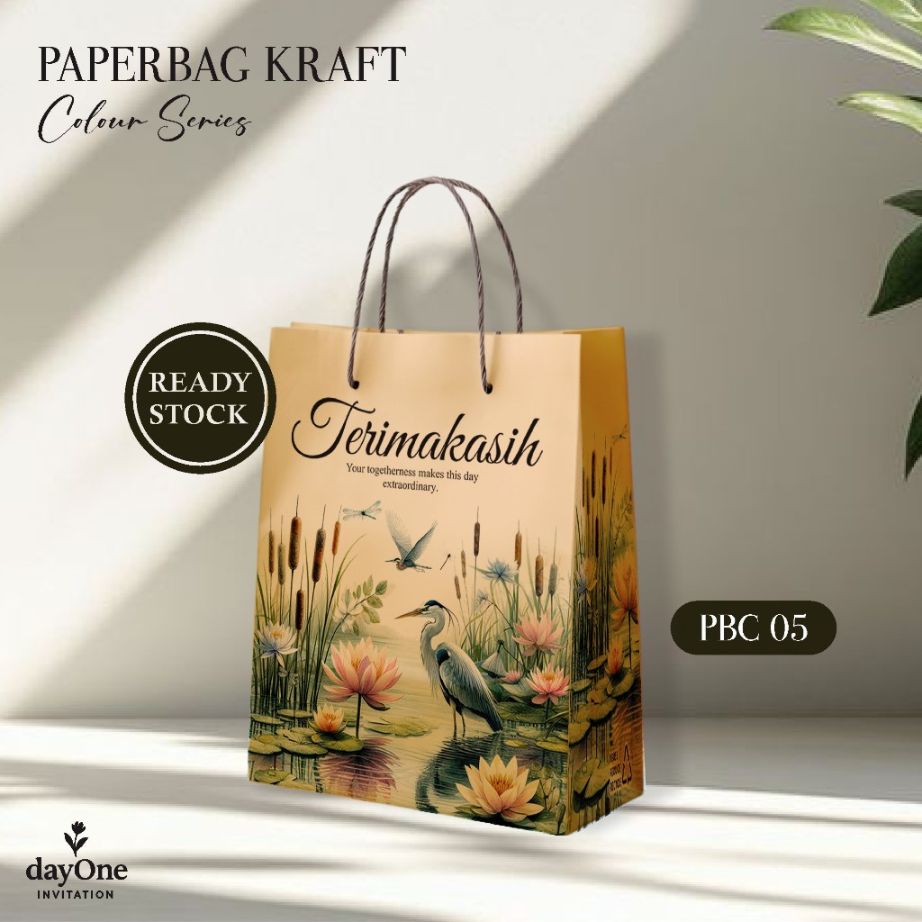 PAPER BAG MOTIF MURAH READY STOCK - TAS KADO SOUVENIR HAJATAN PERNIKAHAN AESTHETIC PBC 05 ( LUSIN )