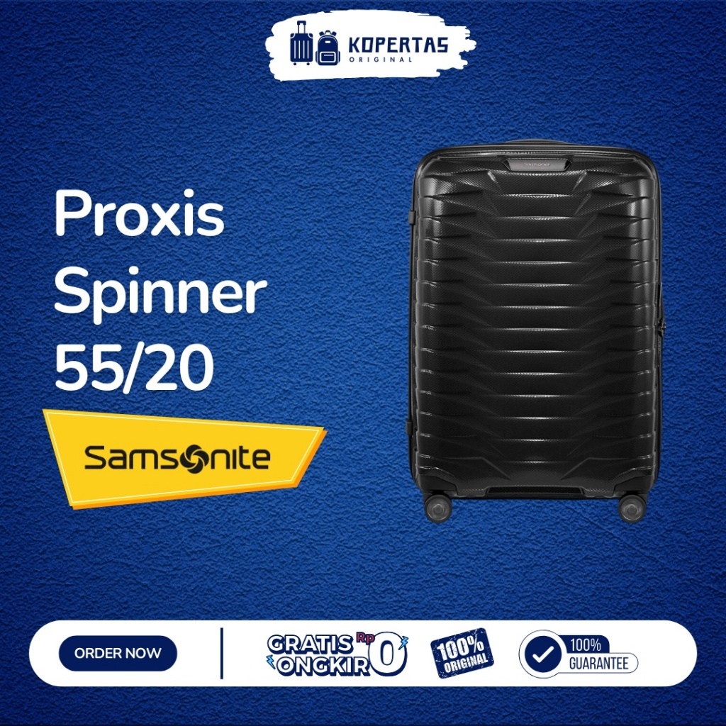 Samsonite Proxis Koper Kabin Expandable 55/20 Hitam - 20 Inch Kabin
