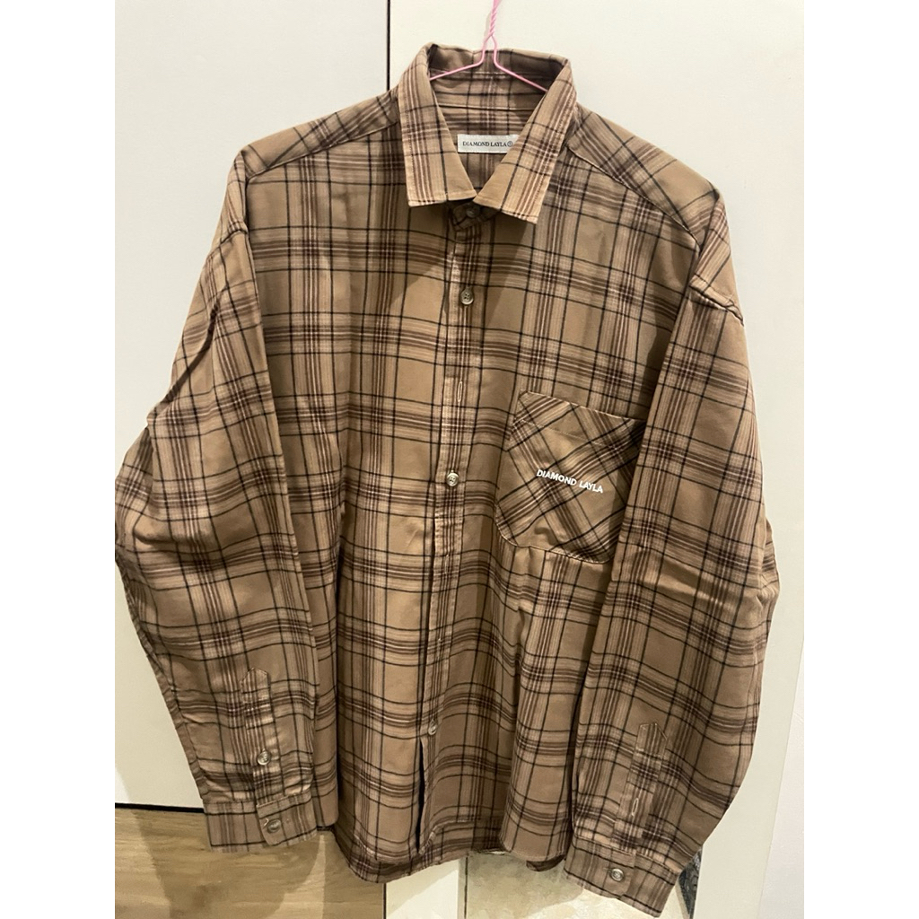 kemeja lengan panjang diamond layla jungkook bts