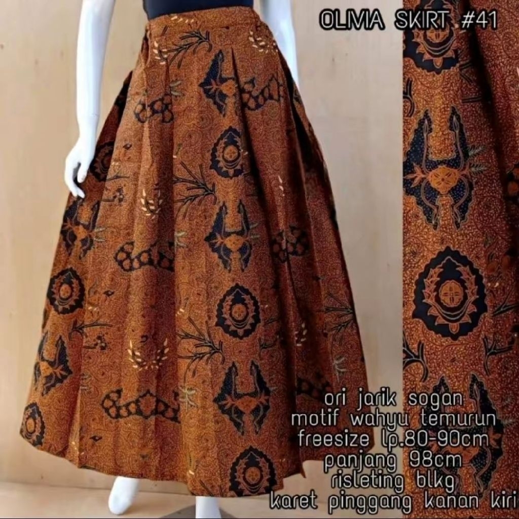 Rok Batik Sogan Premium Terbaru Rok Payung Rok Klok Kekinian Skirt Pants Batik Modern
