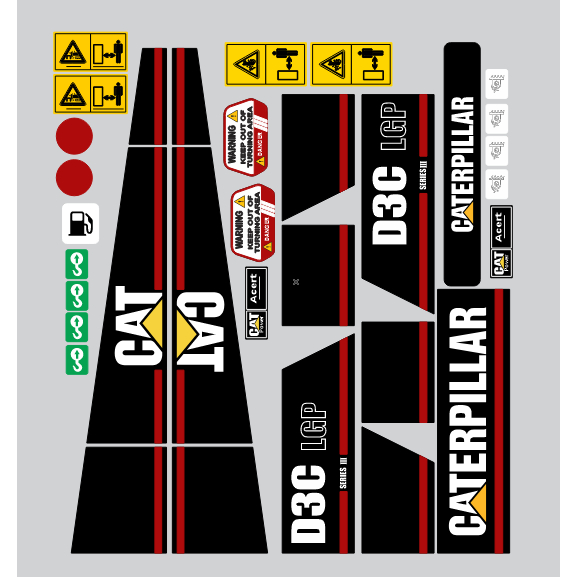 Stiker Dozer Cat D3C Caterpillar  Sticker Alat Berat BAHAN HIGH QUALITY WATERPROOF