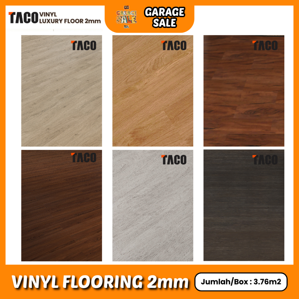 TACO Vinyl Lantai 2mm | Vinyl TACO 2mm Per box 3.76m2