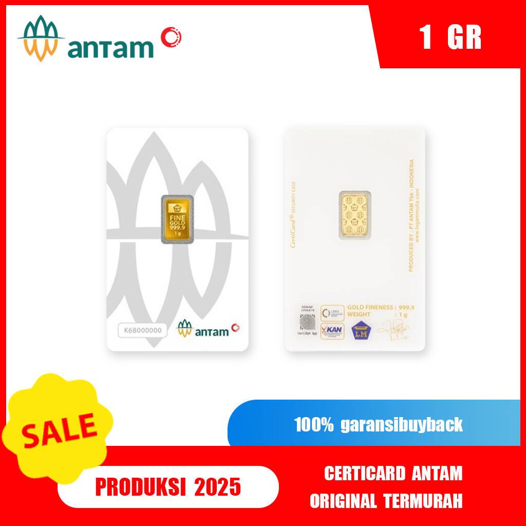 Antam 1 Gram Emas Murni Kualitas Tinggi 24 Karat Antam Logam Mulia